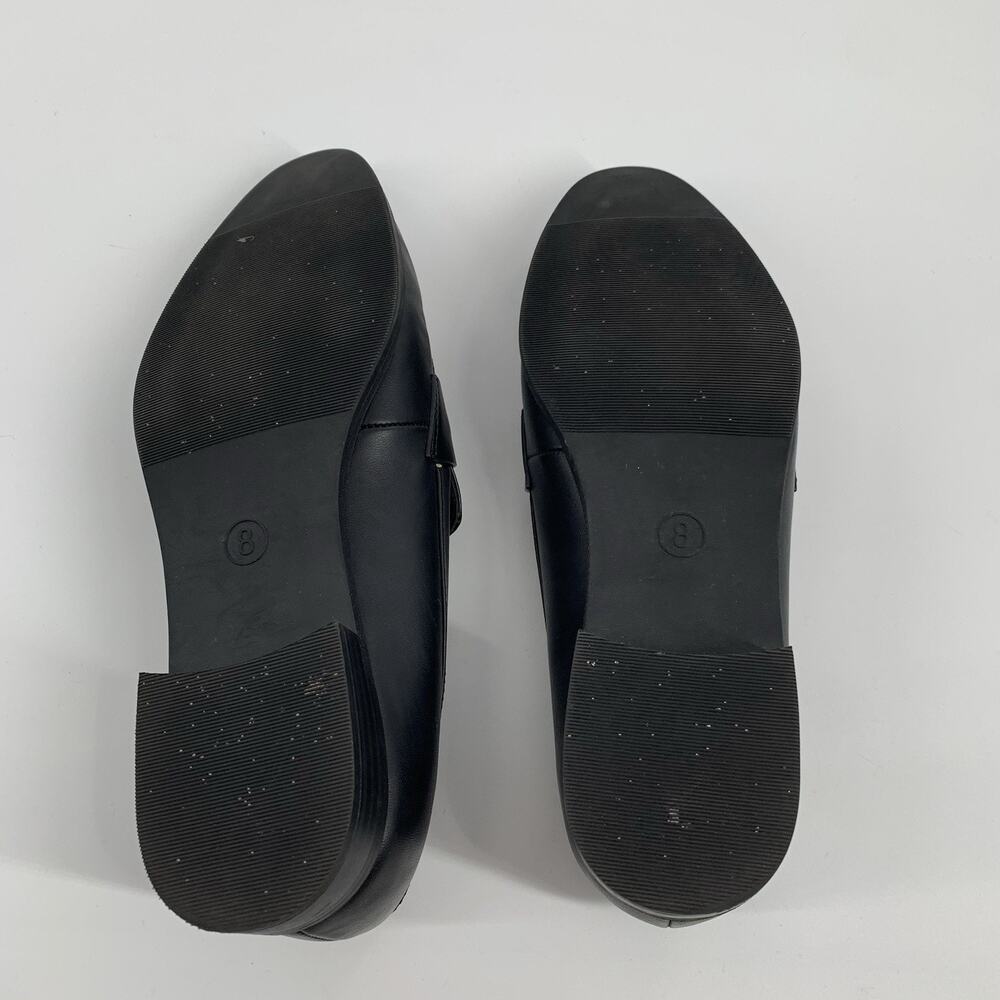 A New Day Pointed Toe Faux Leather Slip On Loafers Size 8 Solid Black Business - Picture 9 of 9